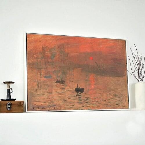 Seascape art picture canvas painting art Print Poster Imagich Top 100 prints Impression Soleil Levant Sunrise By Claude Monet