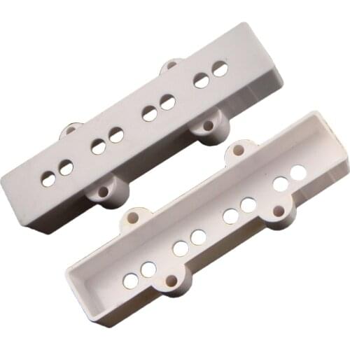 Pack Of 2 White Jazz Bass Pickup Covers Neck&Bridge For JB Bass Guitar Musical Instrument Parts