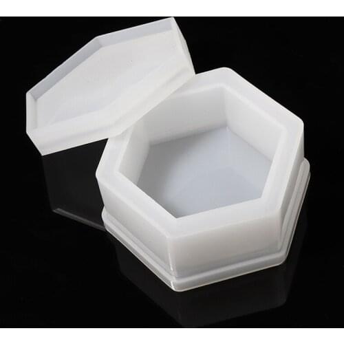 New Silicone Hexagon Jewellery Storage Box Mold Resin Casting Mould DIY Craft Jewelry Making Tool Mould Decorative Craft
