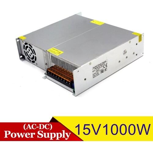 Single Output Small Volume 1000W 15V 66.7A Switching power supply Transformers AC110V 220V TO DC15V SMPS for Led Lighting CCTV