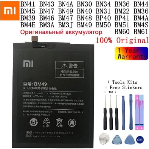 Original XiaoMi Replacement Battery For Xiaomi Mi Redmi Note Mix 2 3 3S 3X 4 4X 4A 4C 5 5A 5S 5X M5 6 6A 7 8 Pro Plus batteries
