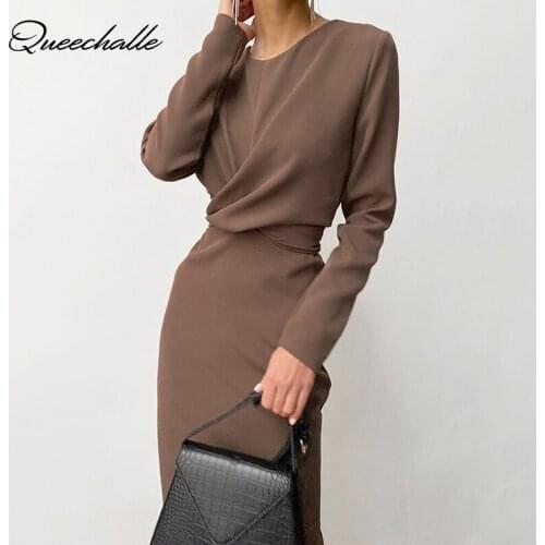 Модные вязаные платья QUEECHALLE China At AliExpress