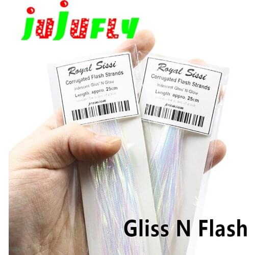 Premium 1pack rainbow corrygated gliss strands fish scales stimulates fly tying materials iridescent pearlescent white flashbou