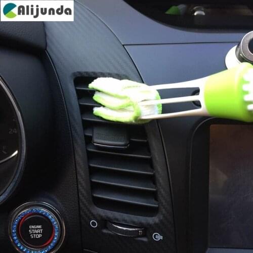 Double head car air conditioning rair outlet shutter window cleaning brush for Audi A-series C-series S-series SQ-series RS