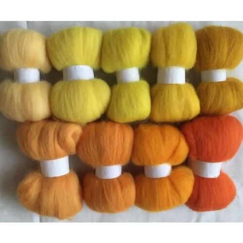 Wolvilt feltro mixed feutrine naaldvilten lana merino wool fibre roving for needle feling kit doll wool diy crafa 180g 20g/bag