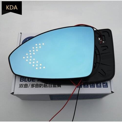 Blue Wing Mirror Glass Heated Angle Wide Glare Proof LED Turn Signal Lamp for Chevrolet Cruze 2009 2010 2011 2012 2013 2014
