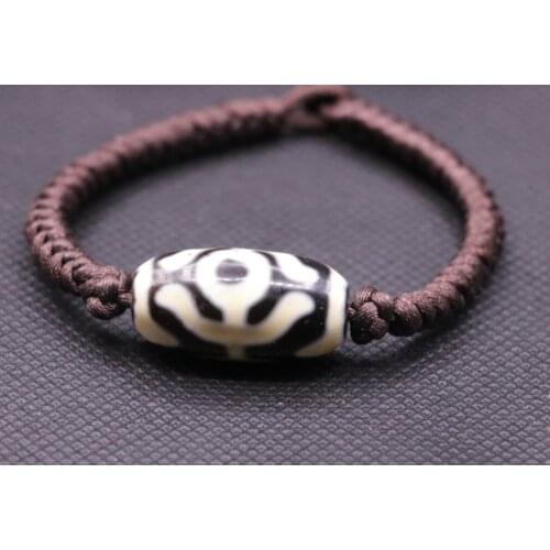 UNIQUE Energy Tibetan old agate guiren Big Man totem dzi bracelet LKbrother Sauces Top Qulality Garrentee