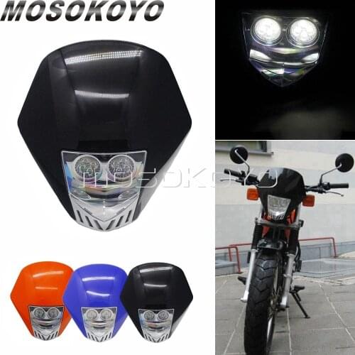 Universal Dual Sport HMX LED Headlight Motocross Supermoto Off-Road LED Head Light Fairing for EXC XC Yamaha TE FE WR 450