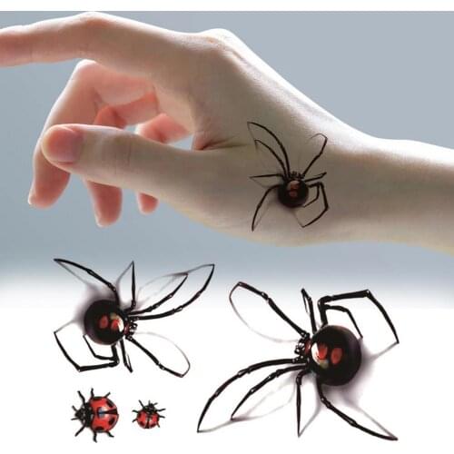 Waterproof Tattoo Sticker 3D Effect Ultra Thin Fashion Design Temporary Spider Body Art Sticker for Unisex