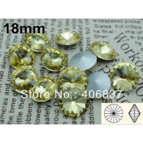 100pcs/Lot, 18mm Jonquil Rivoli Crystal, Free Shipping! Chinese Top Quality Crystal Rivoli