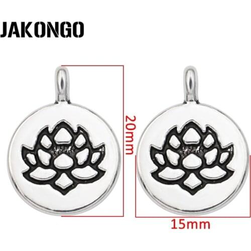 20PCS Antique Bronze Plated Lotus Flower Charms Pendants for Jewelry Making Bracelet Earrings DIY Accessories Craft 20x15mm
