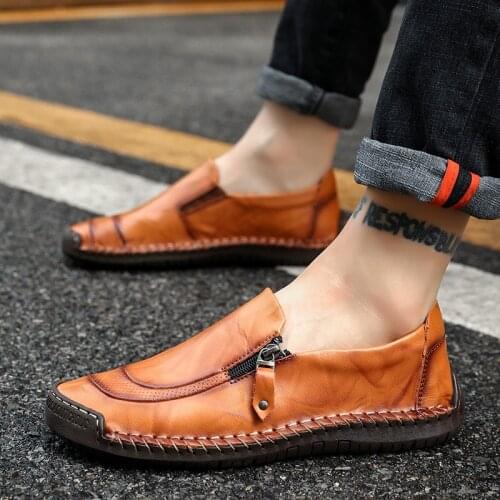 2020 Mens Business Leather Shoes Wear-Resistant Large Size Genuine Leather Casual Shoes 38-47