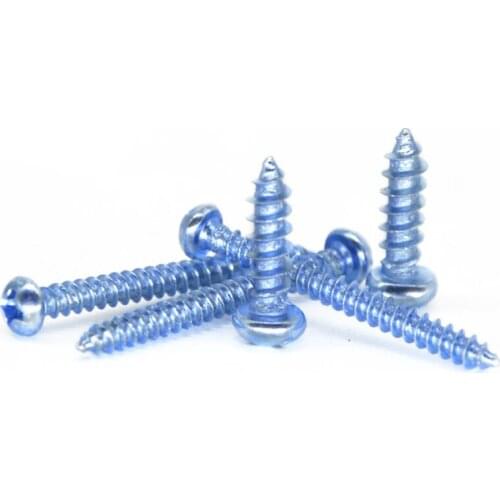 21pcs M4 galvanized self-tapping Phillips pan head screws bolts cross round pointed tail wood screw GB845 8mm-100mm long