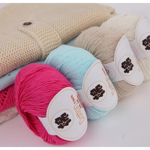 28colors 50g High Quality 10-ply Breathable Soft Solid Color Baby Wool Cotton Knitting Crochet Yarn