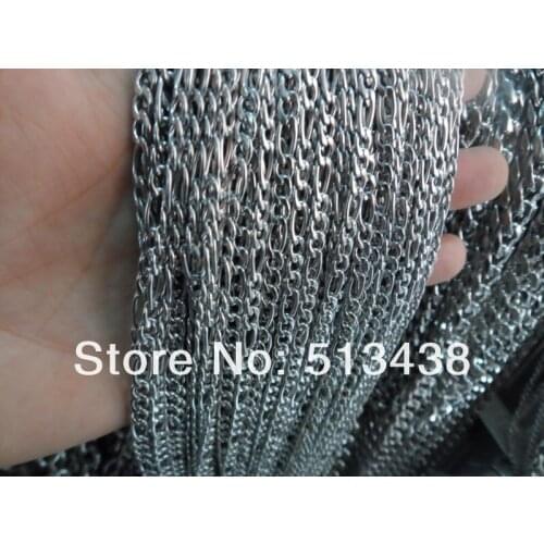 Free ship! 50 meters Highly mirror polishing!Stainless Steel 6mm figaro chain.jewelry finding DIY necklace bracelet in Bulk