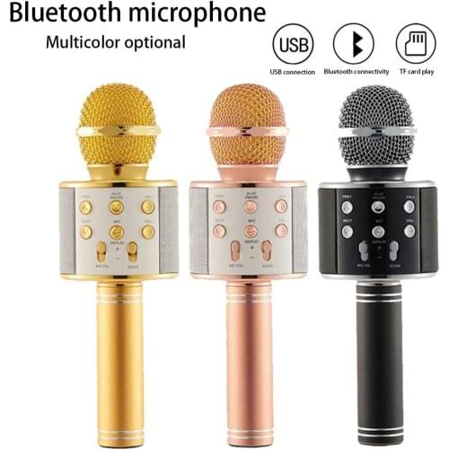 Bluetooth Wireless Karaoke Microphone Phone Music Player Record KTV MIC Speaker