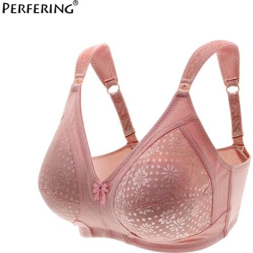 Perfering Plus Size Bra Bralette Wire Free Bras Soft Female Solid Unlined Basic Bras For Women Thin Full Cup B C 85 90 95 100