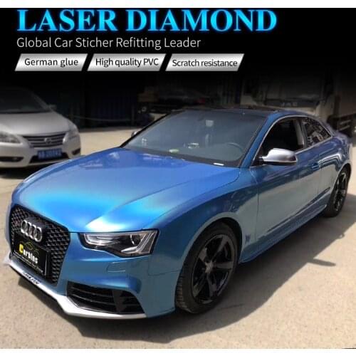 CARBINS Holographic Fashion Sticker Laser Blue Film Auto Exterior Accessories Decal 5*60ft Roll