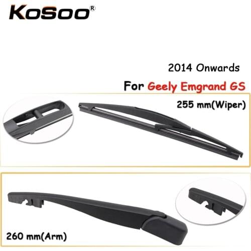 KOSOO Auto Rear Car Wiper Blade For Geely Emgrand GS,255mm 2014 Onwards Rear Window Windshield Wiper Blades Arm,Car Accessories