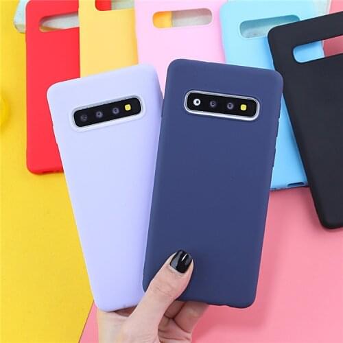 Candy color case on for Samsung Galaxy S10 S7 S8 S9 S10 S20 Plus s10e Note 8 9 10 Pro silicone phone soft tpu back cover coque