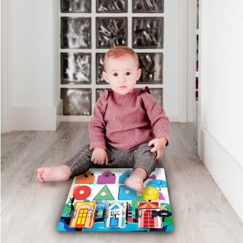Kids Montessori Toys Baby Busying Board Buckle Training Essential Educational Sensory Board For Toddlers Ntelligence Development