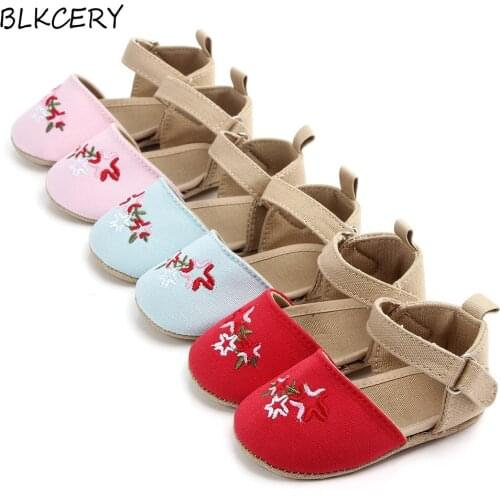 Brand Baby Girls Shoes with Flowers Infant Girl Shoes 1 Year Toddler Flats Shoes Newborn Footwear Soft Sole Crib Shoe First Step