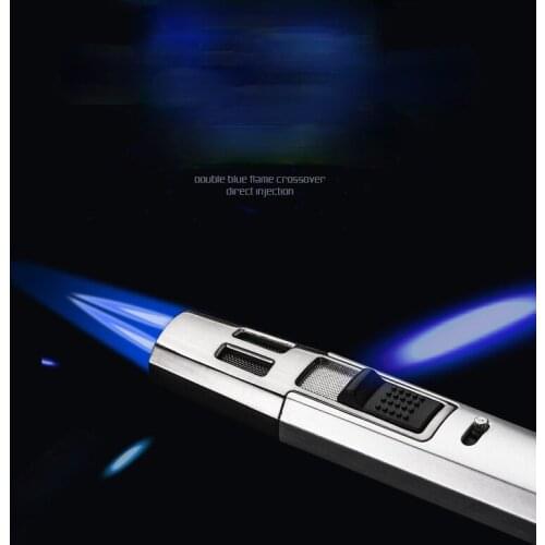 Long Butane Kitchen Lighter Windproof Pulsed Blue Flame Lighters Smoking Cigarettes for BBQ Outdoor Torch Dropshipping