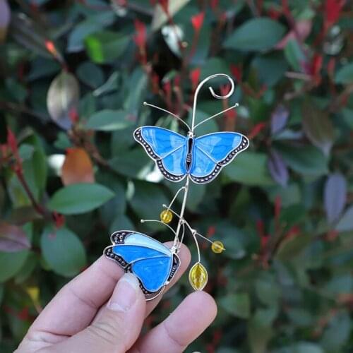 Simulation Vine Butterfly Wall Hanging Ornament Window Hangings Pendant for Home Indoors Wall Decorations Garden