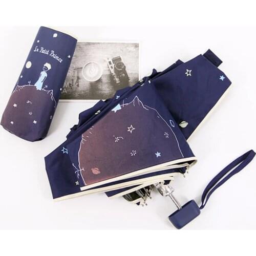 Quality Mini Pocket Umbrella, Women Sunny and Rainy Mini Fashion Folding Umbrellas, The Little Prince Umbrella For Kids Travel