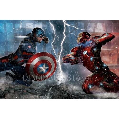 Iron Man Superman 5D DIY Diamond Painting Marvel Movie Role Avengers Diamond Mosaic Handmade Art Cross Stitch Home Decor Gift