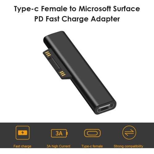 Type C Female PD Converter for Surface Pro 3 4 5 6 Go Connector for USB C Female Adapter Surface Book