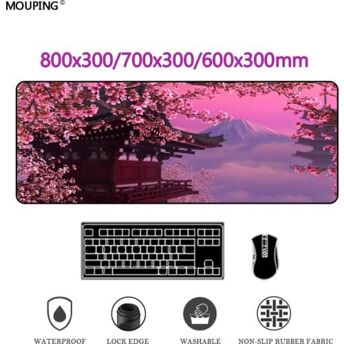 Cherry Blossom Mouse Pad Sakura Keyboard Deskpad Anime Mousepad Pink Cute Kawaii Gaming Accessories Deskmat 800x300 DropShipping