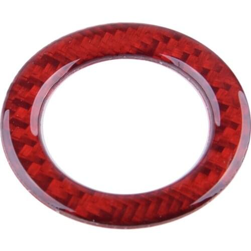 Red Carbon Fiber Start Stop Switch Decoration Ring Trim Cover Fit For Ford Mustang 2009 2010 2011 2012 2013 Car Accessories