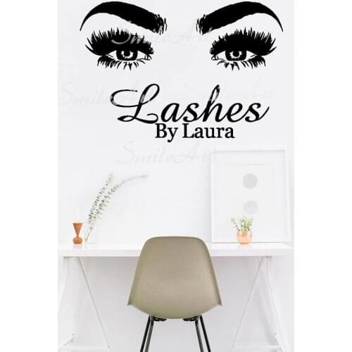 Cartoon Custom Name Beauty Salon Sticker Waterproof Vinyl Wallpaper Home Decor For Background Wall Art Decal Drop Shipping