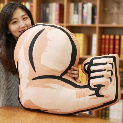 Soft Pillow Cute Muscle Boyfriend Arm Pillow Creative Gesture Plush Toy Simulation Muscle Boyfriend Pillow Girl Birthday Gift