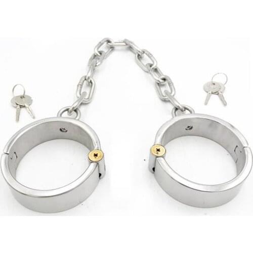 Handcuffs Stainless Steel Leg Irons Ankle Cuffs Couples Sex Toys For Men Women Fetish Bondage Adult Slave Restraints Ankle Cuffs