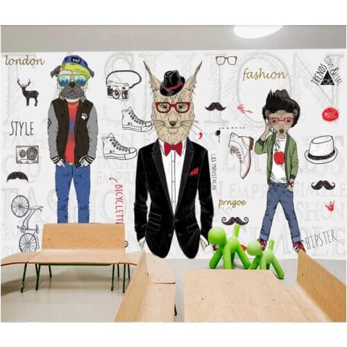 Custom photo 3d wallpaper Hand drawn abstract animal clothing store cafe home decor 3d wall murals wallpaper for walls 3 d