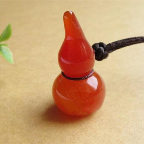 Natural red Agate Gourd Pendant Necklace Fine Jewelry Female Large Crystal Transshipment gemstone Fulu gourd Pendant Necklace