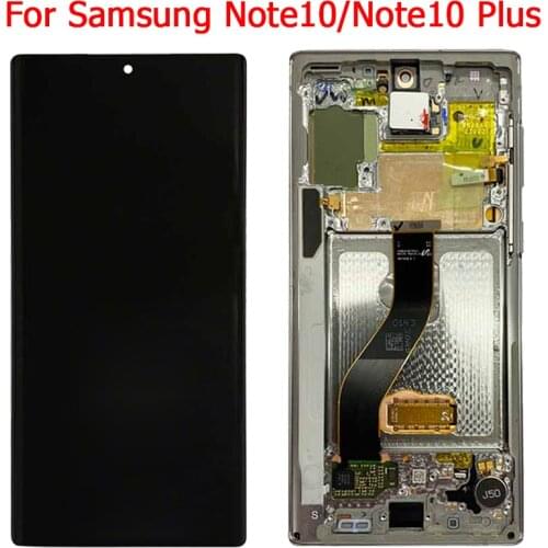 Original N975F LCD For Samsung Galaxy Note 10 Plus Display With Frame Touch Screen Note10 SM-N975F N970F N9700 LCD Touch Screen