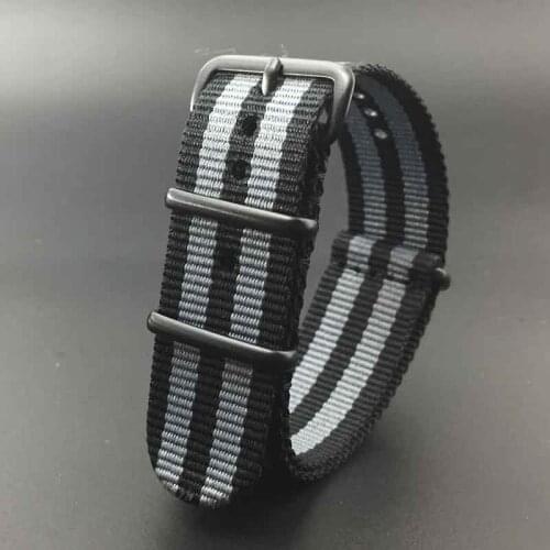 Army Sports Nylon Strap for Nato Watch Bands Buckle Stainless Steel Black Frosted Buckle Watchband 18MM 20Mm 22MM 24MM Strap