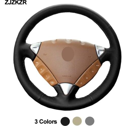 Hand Sewing Car Steering-Wheel Cover Wrap Volant Funda Volante For Porsche Cayenne 2006 2007 2008 2009 2010 Auto Accessories