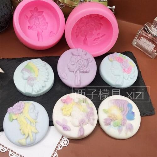 Forest girl silicone mold chocolate Mu Si ice cream baking tools crafts handmade soap mold resin mold