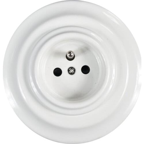 Flush Mounted Porcelain French Style Electrical Wall Socket Oulet, 240V,16A