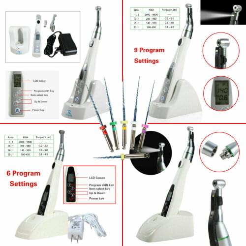 Dental Wireless (LED) Endo Motor Treatment 16:1 Contra Angle Reciprocating /6*Niti Files 6/9 Programs Deatal Treatment Tools