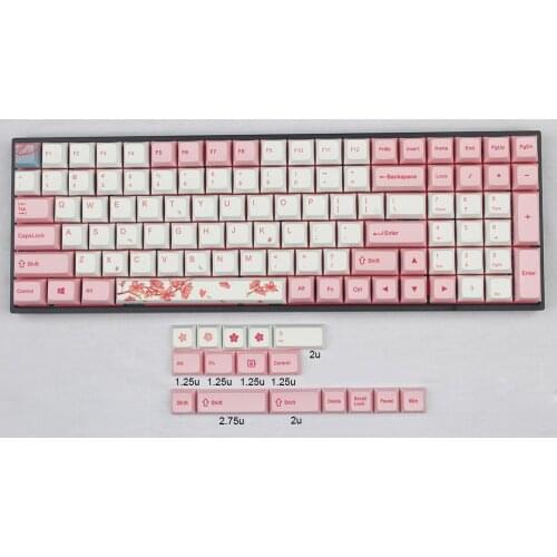 Sakura Theme Keycaps XDA Profile PBT Dye-Sublimated