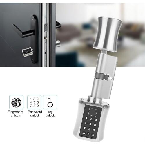 Smart Cylinder Lock Intelligent Biometric Fingerprint Scanner Keyless Electronic Fingerprint Door Lock Password Digital Lock
