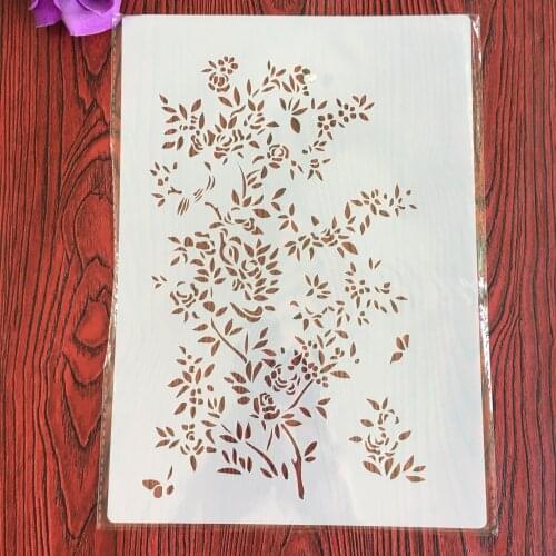 Vintage Floral Border A4 Decorative Stencils 29cm DIY Wall Painting Scrapbook Coloring Embossing Albumfor painting and decor