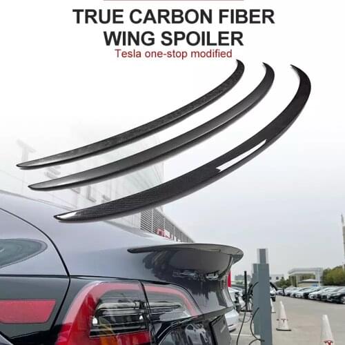 Rear Trunk Lip Carbon Fiber Wing Spoiler For Tesla Model Y 2021 Car Body Trim Auto Accessories Tail Spoiler StickerDry carbon fi