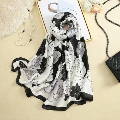 Zipeiqing 2021 Luxury Brand Polyester Silk Scarf Women Summer Designer Flower Foulard Shawl Ladies Long Bandana New 180*90cm