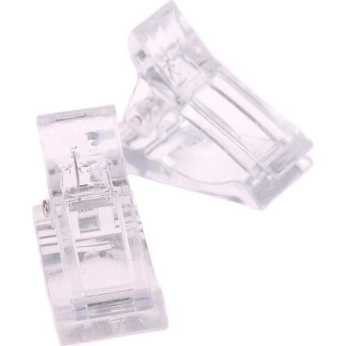 1pair Nail Art UV Gel Fix Holder Transparent Women Nail Art Extension Faux Dual Forms Clip Finger Fixing Extension